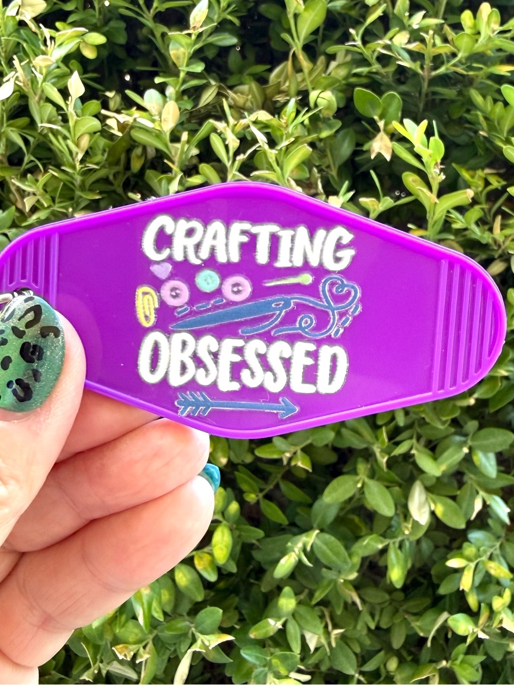 Vintage style motel key 3.5” keychain crafting-themed crafter gift idea